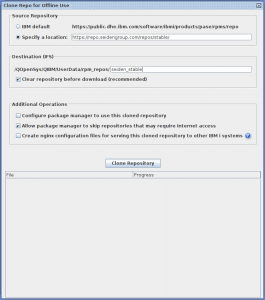 ACS clone repository window